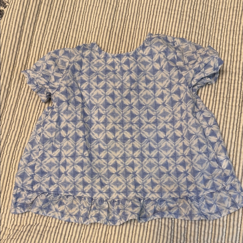 GAP Kids Blue Geometric Blouse- Size 5T